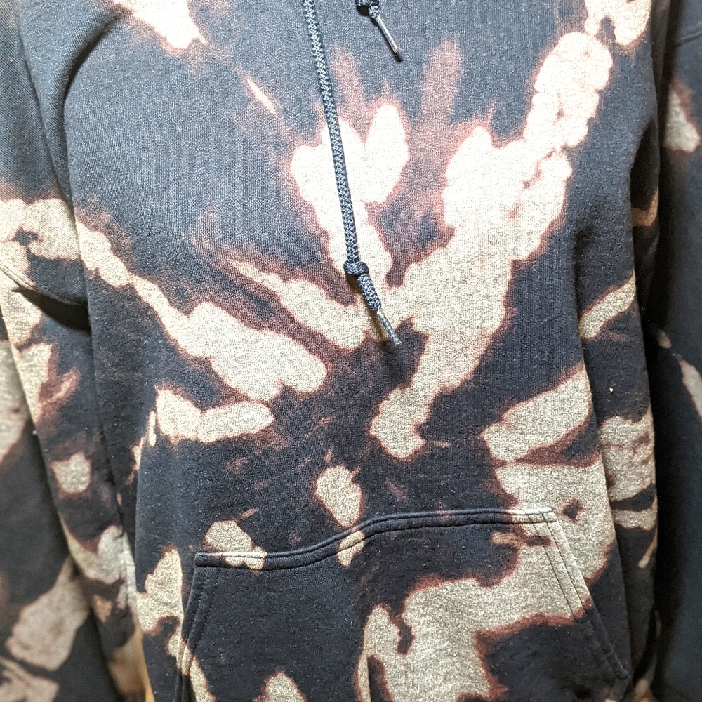 Navy Reverse Tie Dye Hooded Sweatshirt - Picture 5 of 5